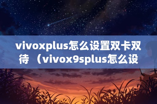 vivoxplus怎么设置双卡双待 （vivox9splus怎么设置双卡双待）